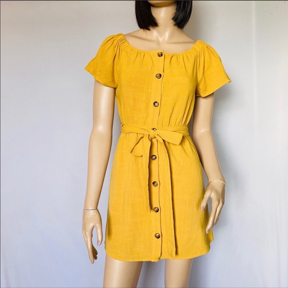 NWT Lynn Ryan mustard dress - Picture 2 of 6